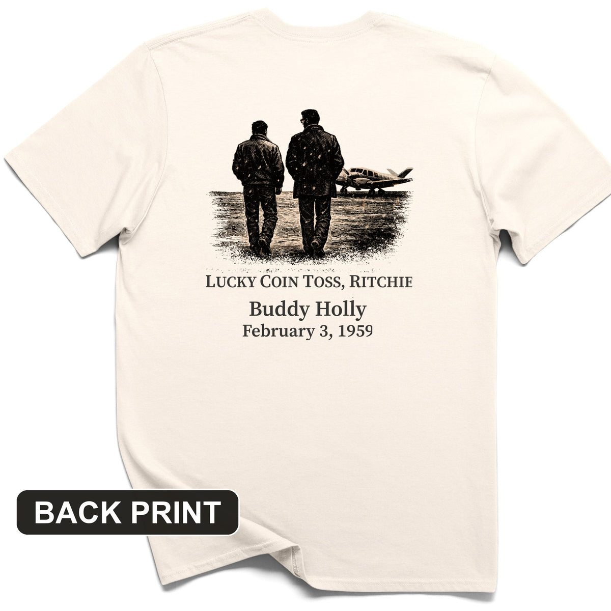 Lucky Coin Toss Back Print T-Shirt