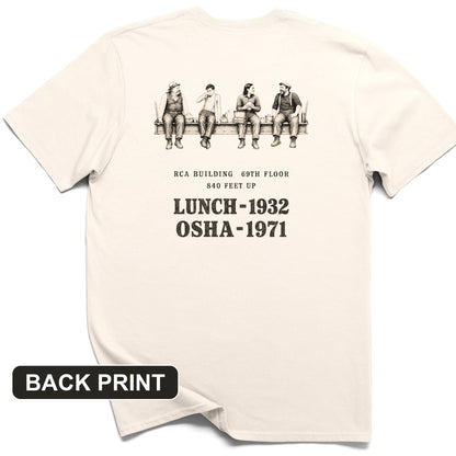 Lunch 1932 OSHA 1971 Back Print T-Shirt
