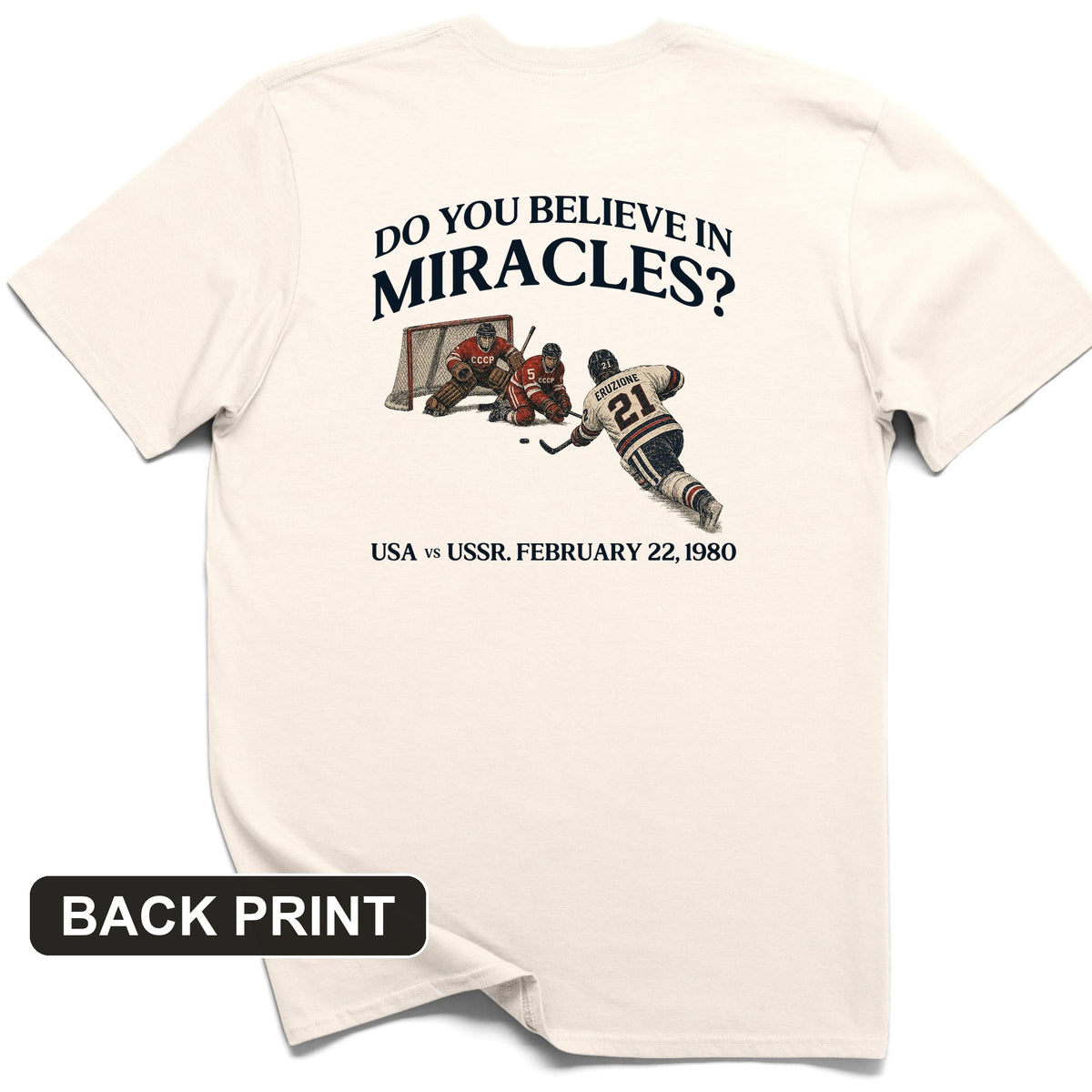 Miracle on Ice Back Print T-Shirt