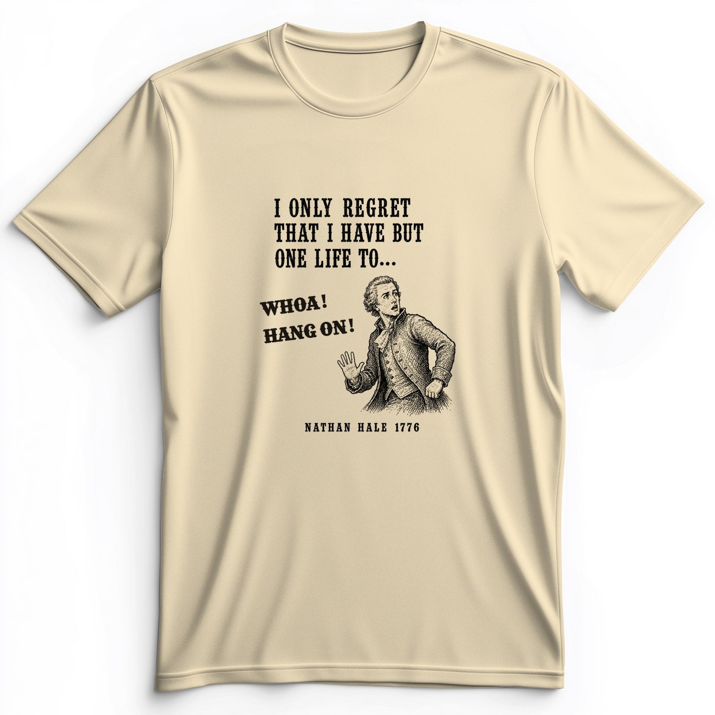 Nathan Hale Whoa Hang On Premium Tee