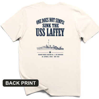 One Does Not Simply Sink The USS Laffey Back Print T-Shirt