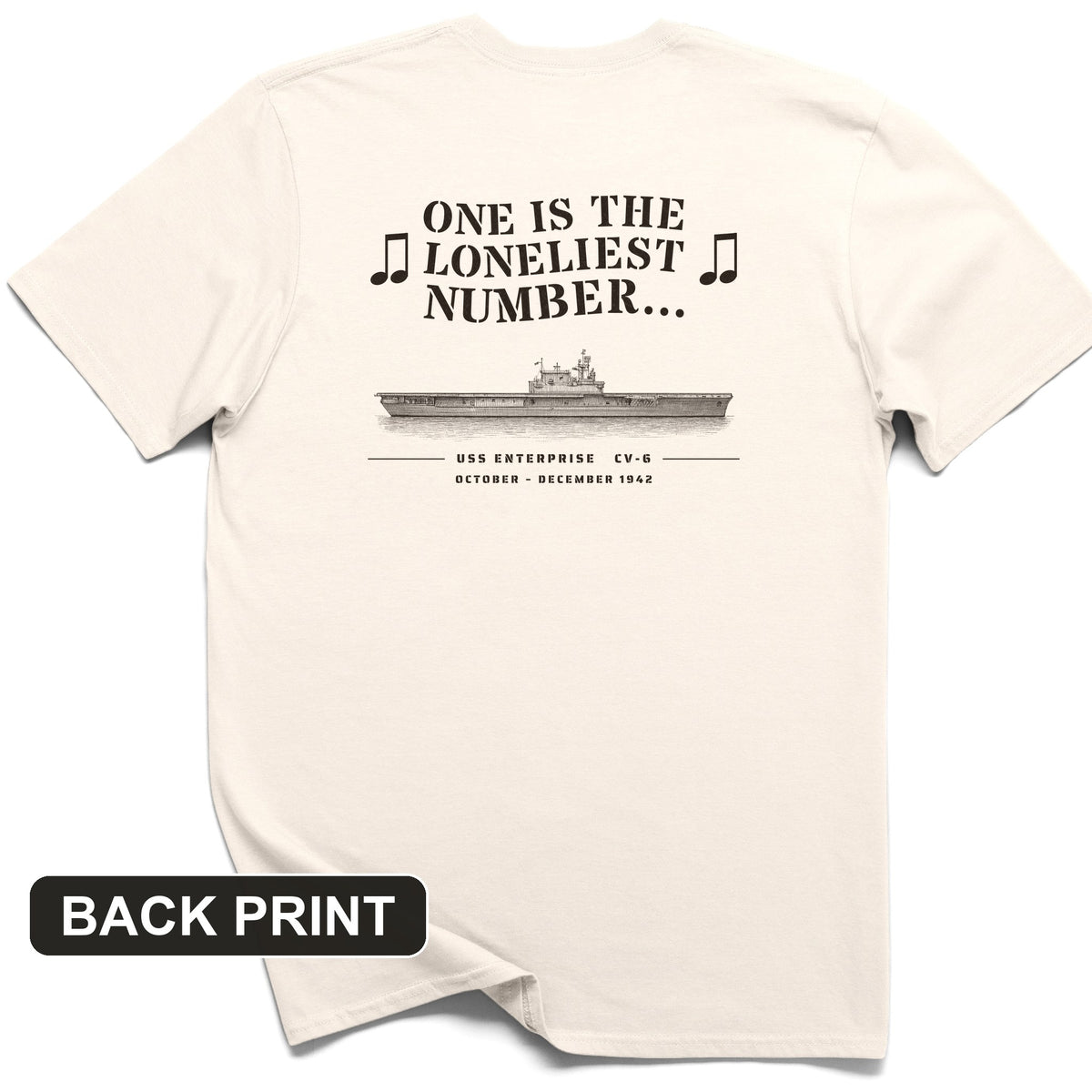 One Is The Loneliest Number Back Print T-Shirt