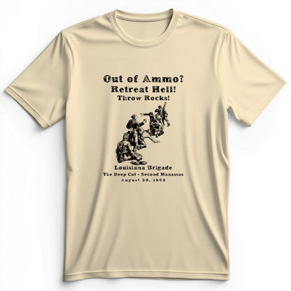 Out Of Ammo Throw Rocks Premium Tee