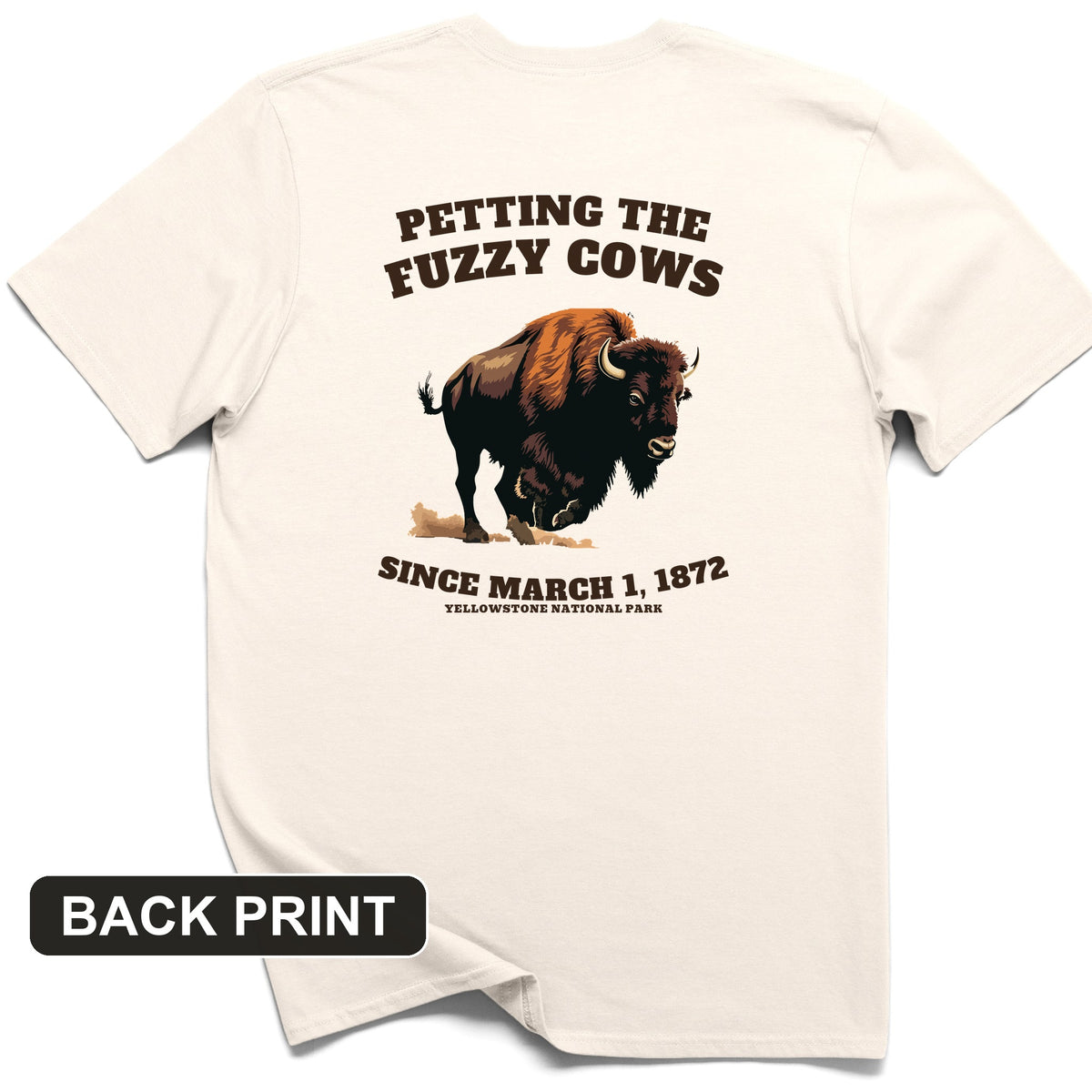 Petting The Fuzzy Cows Back Print T-Shirt