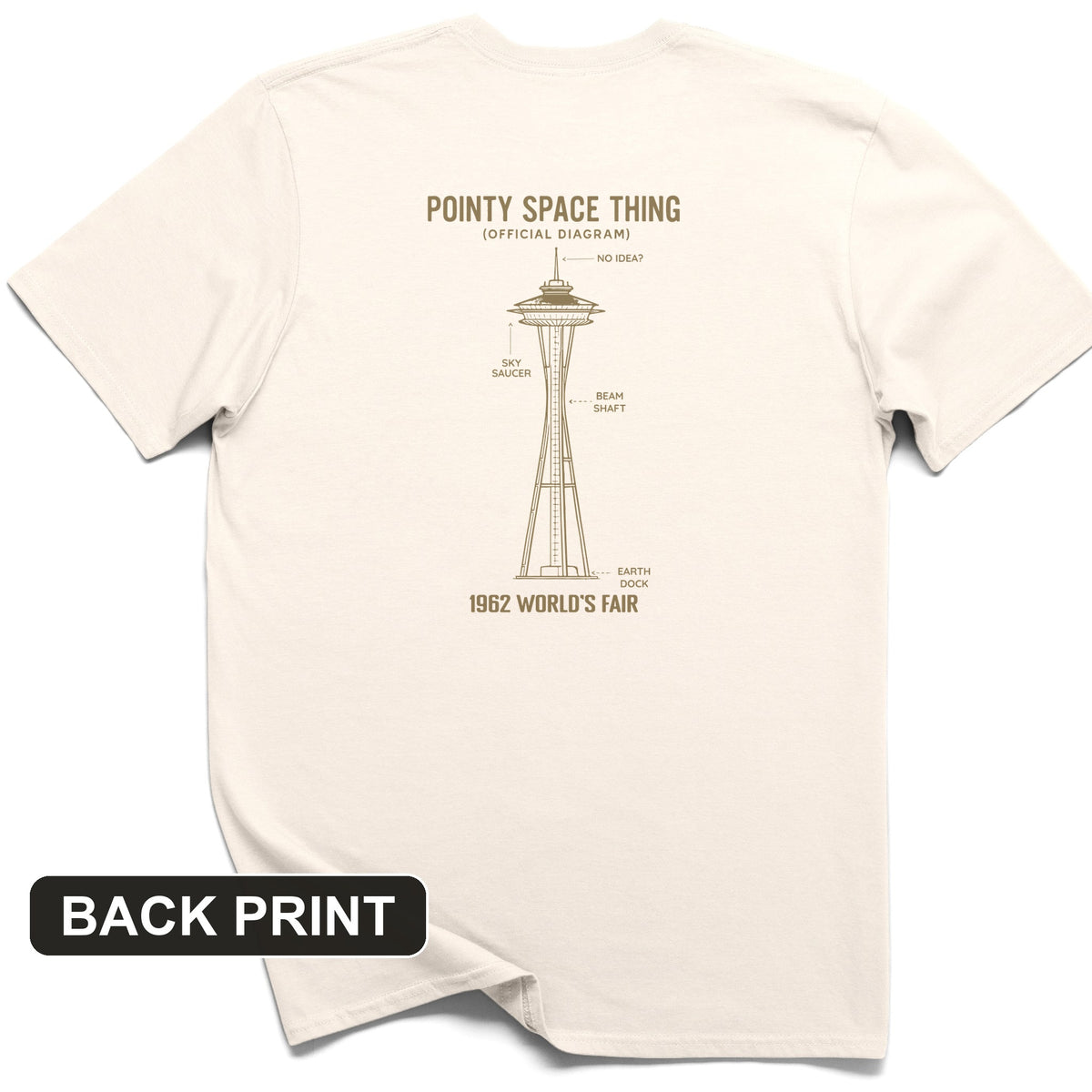 Pointy Space Thing Back Print T-Shirt