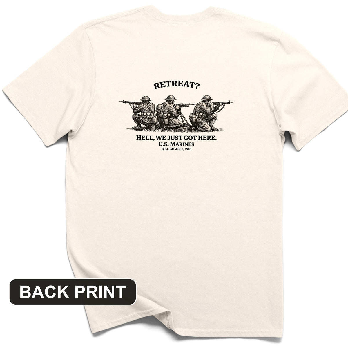 Retreat Hell Back Print T-Shirt