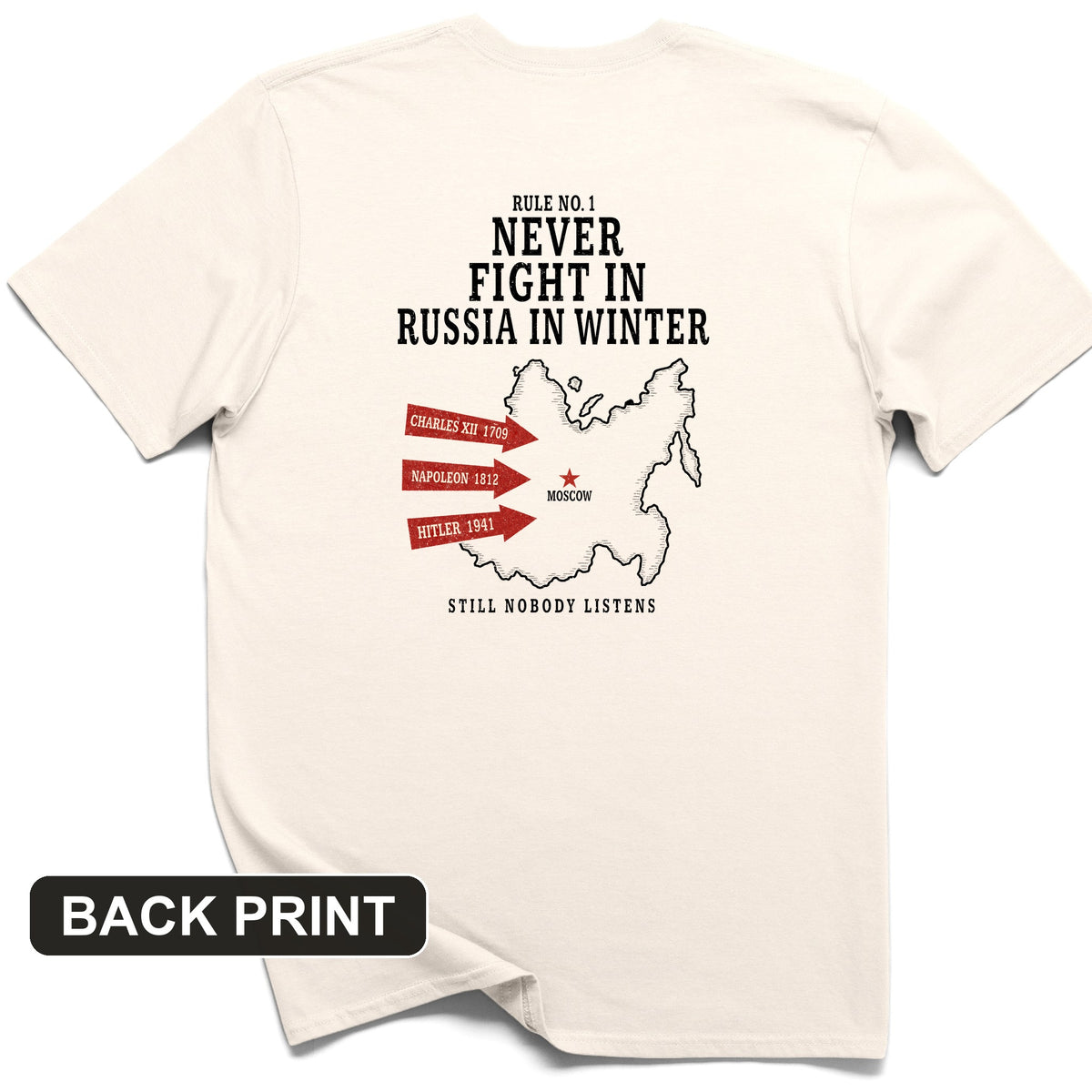 Russia In Winter Back Print T-Shirt