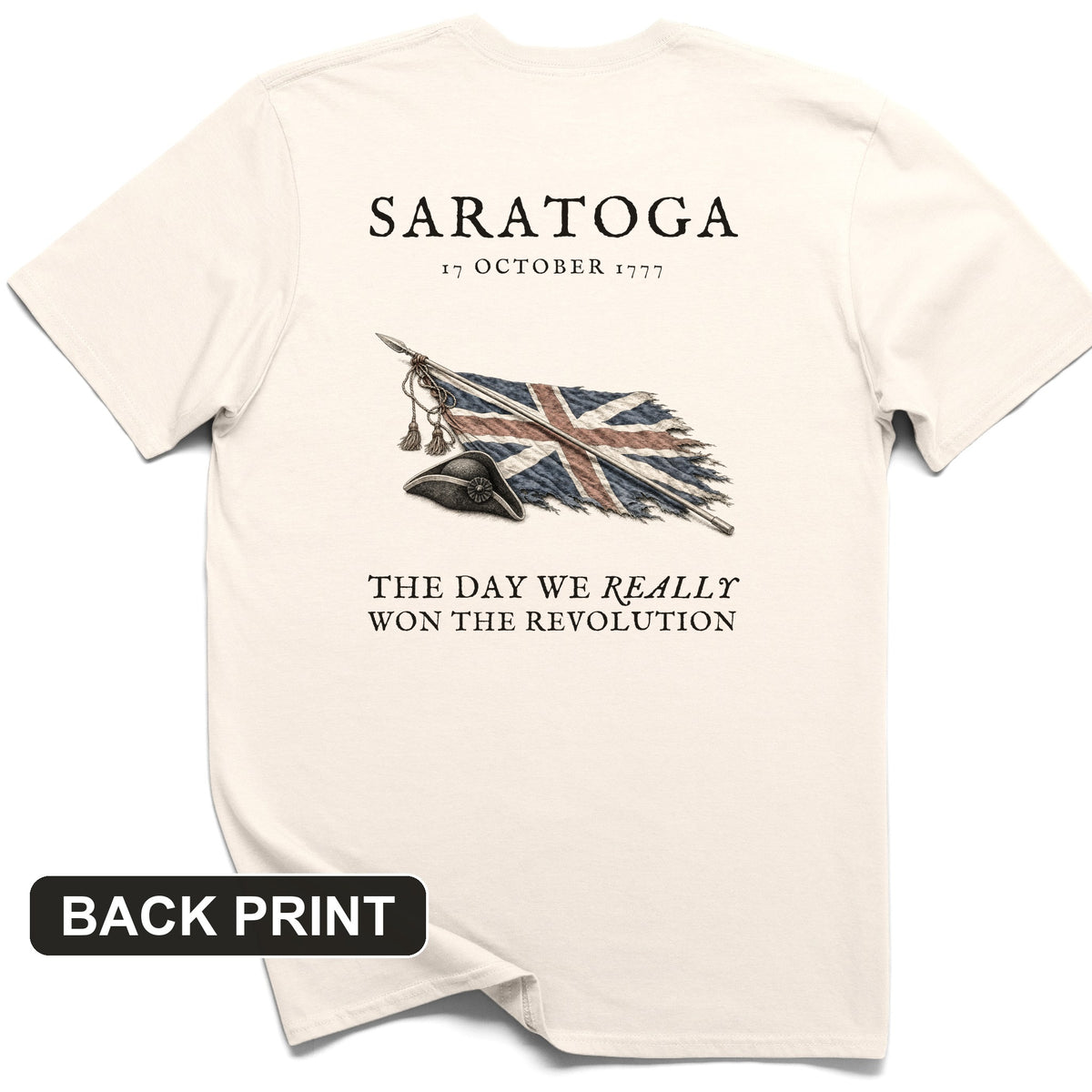 Saratoga 1777 Back Print T-Shirt