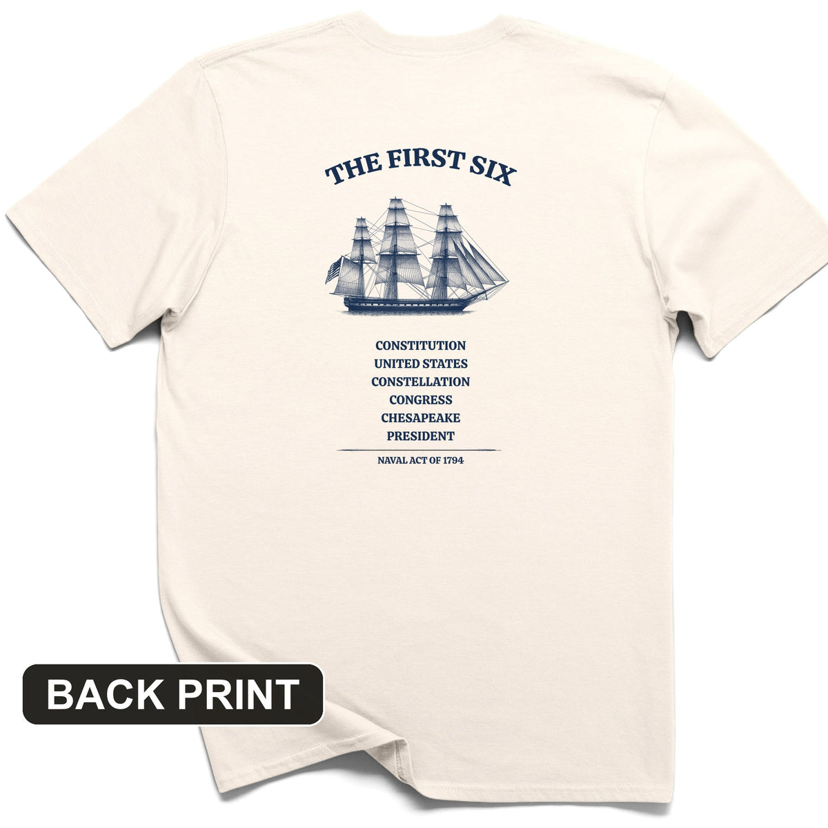 Six Frigates Back Print T-Shirt