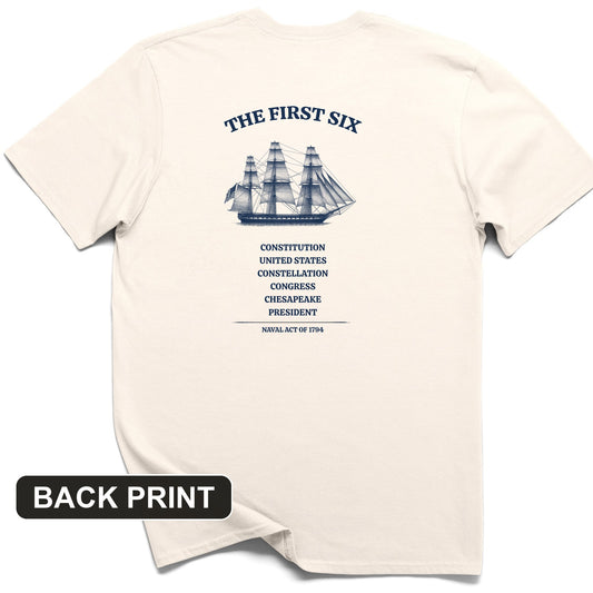 Six Frigates Back Print T-Shirt