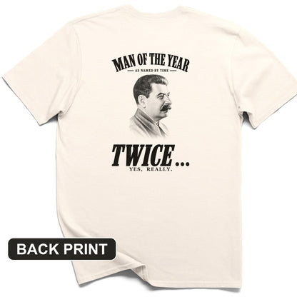 Stalin Man Of The Year Twice Back Print T-Shirt