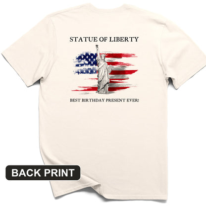 Statue Of Liberty Back Print T-Shirt