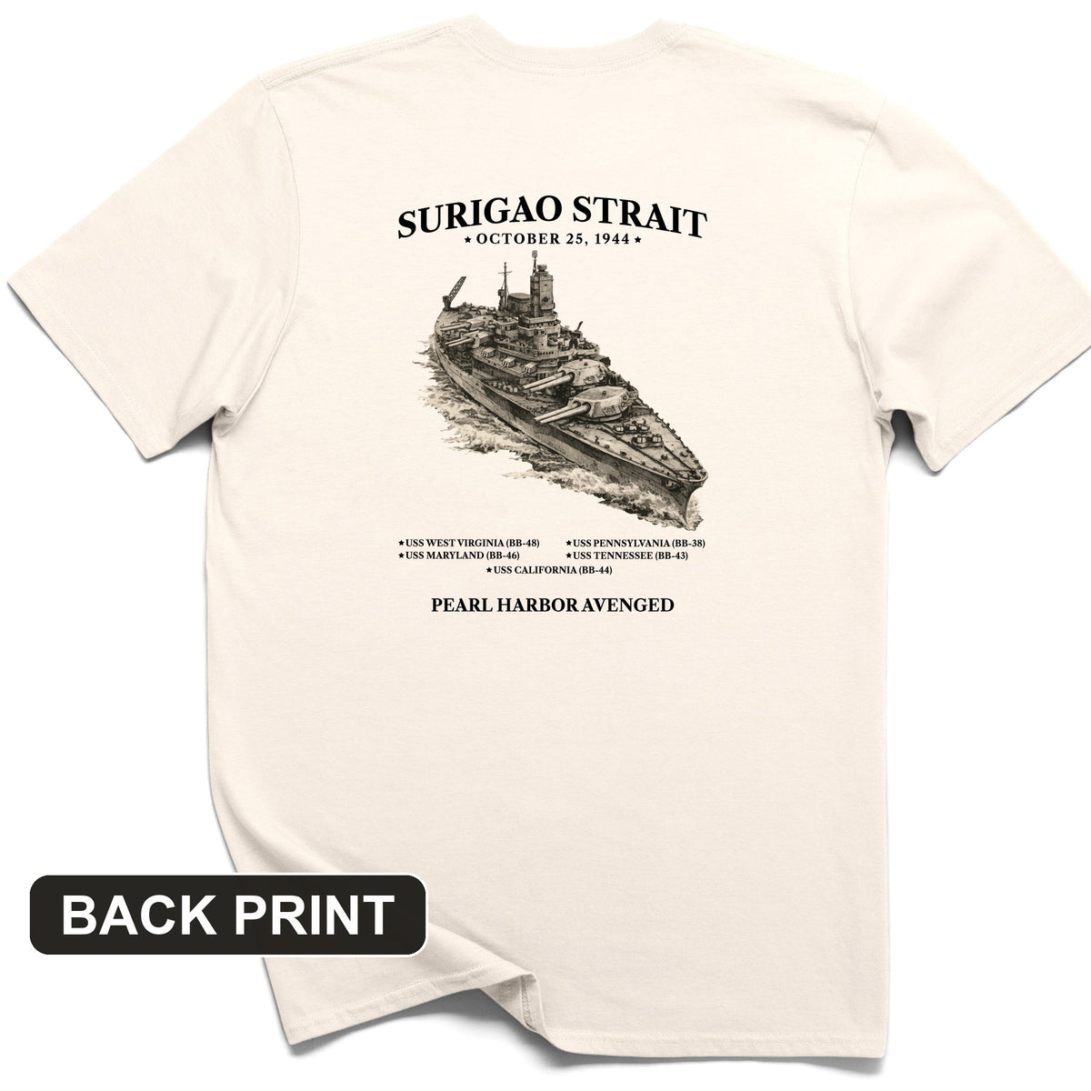 Surigao Strait Back Print T-Shirt