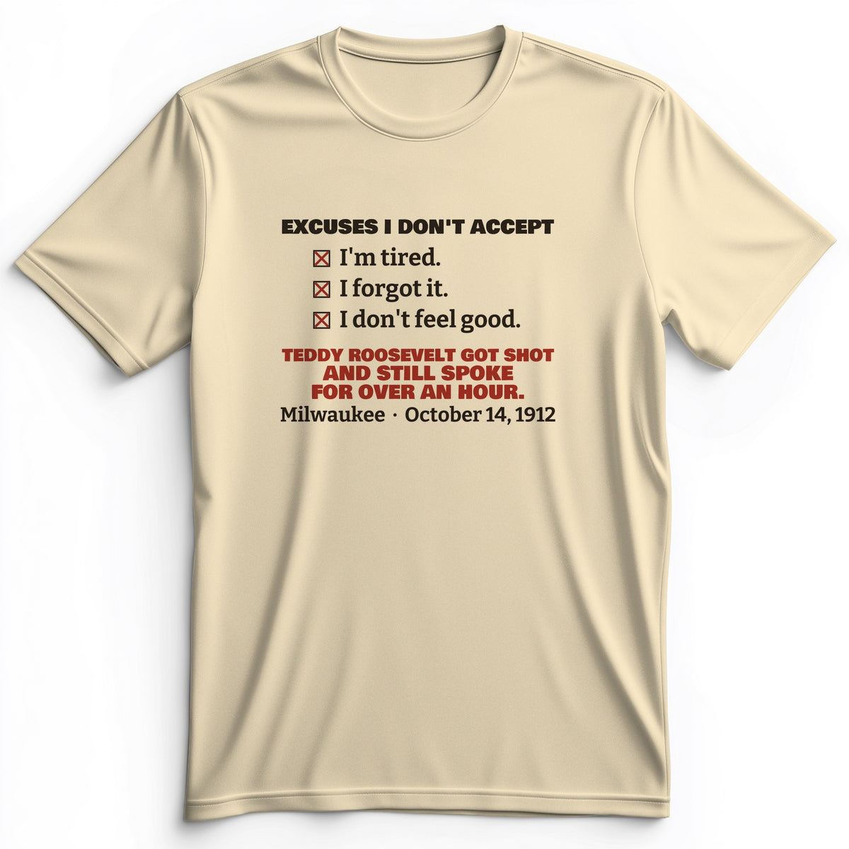 Teddy Roosevelt No Excuses Premium Tee