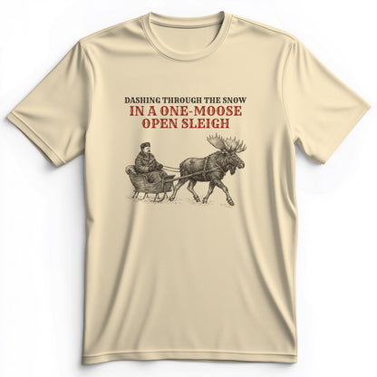 Teddy Roosevelt One Moose Open Sleigh Premium Tee