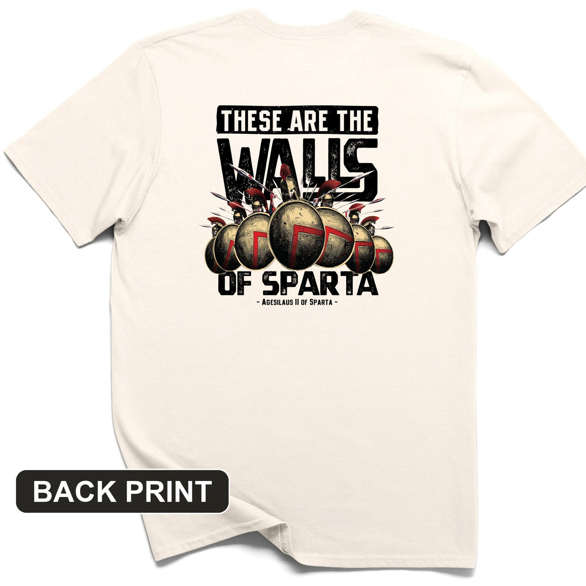 The Walls Of Sparta Back Print T-Shirt