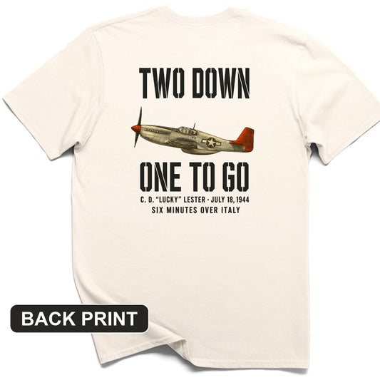 Two Down One To Go Back Print T-Shirt