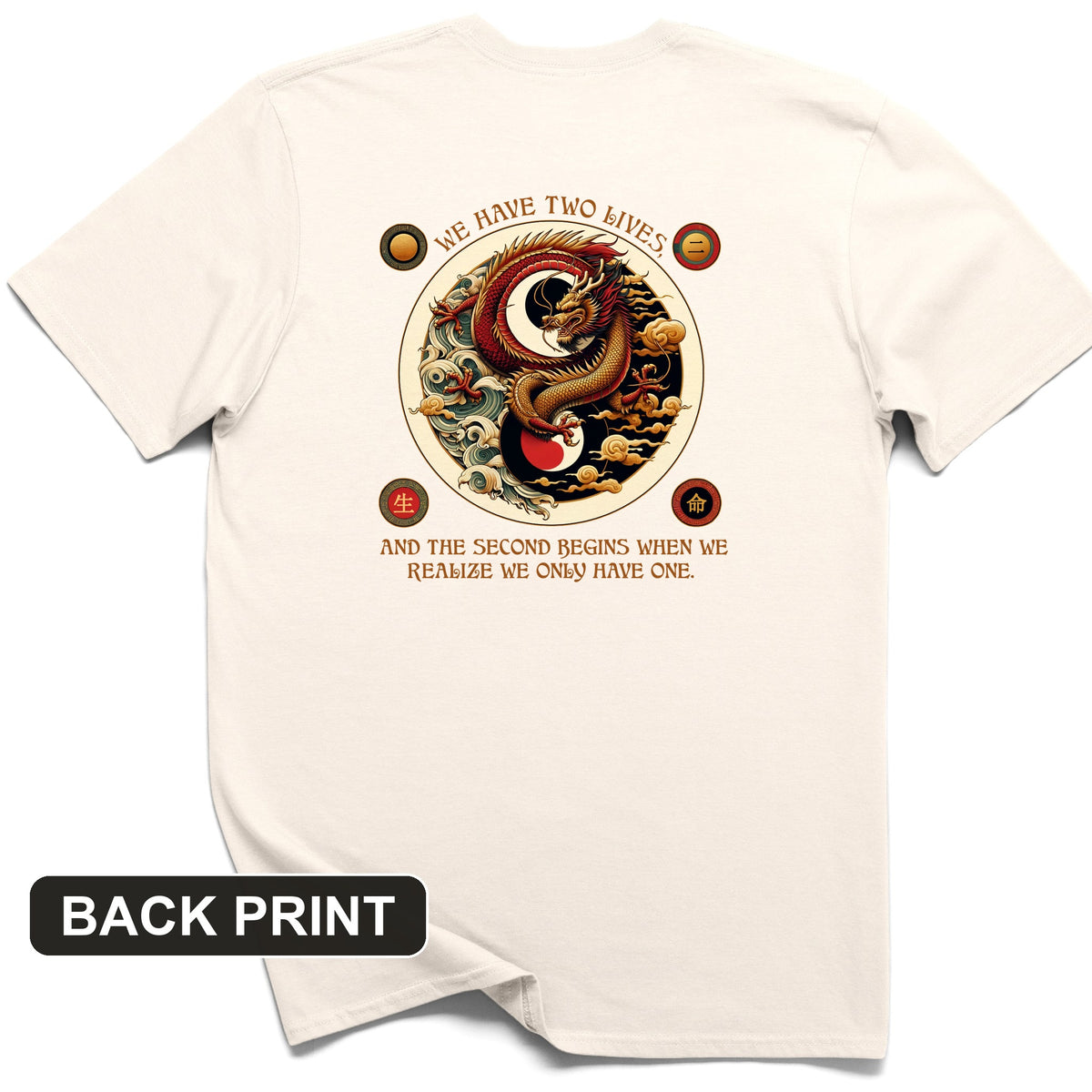 Two Lives Back Print T-Shirt