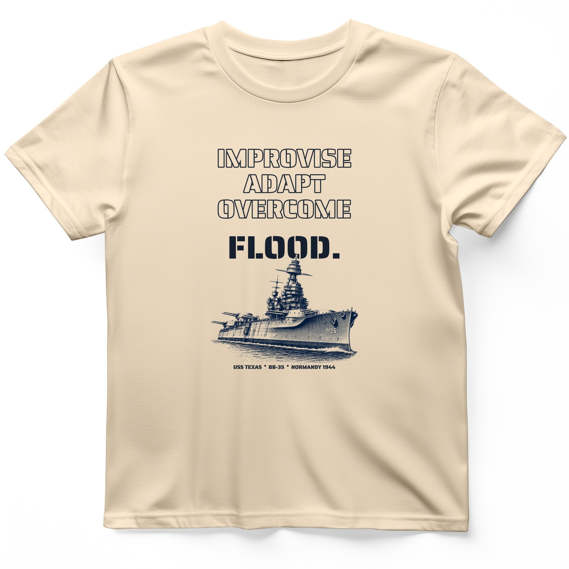 USS Texas - Improvise Adapt Overcome Flood T-Shirt