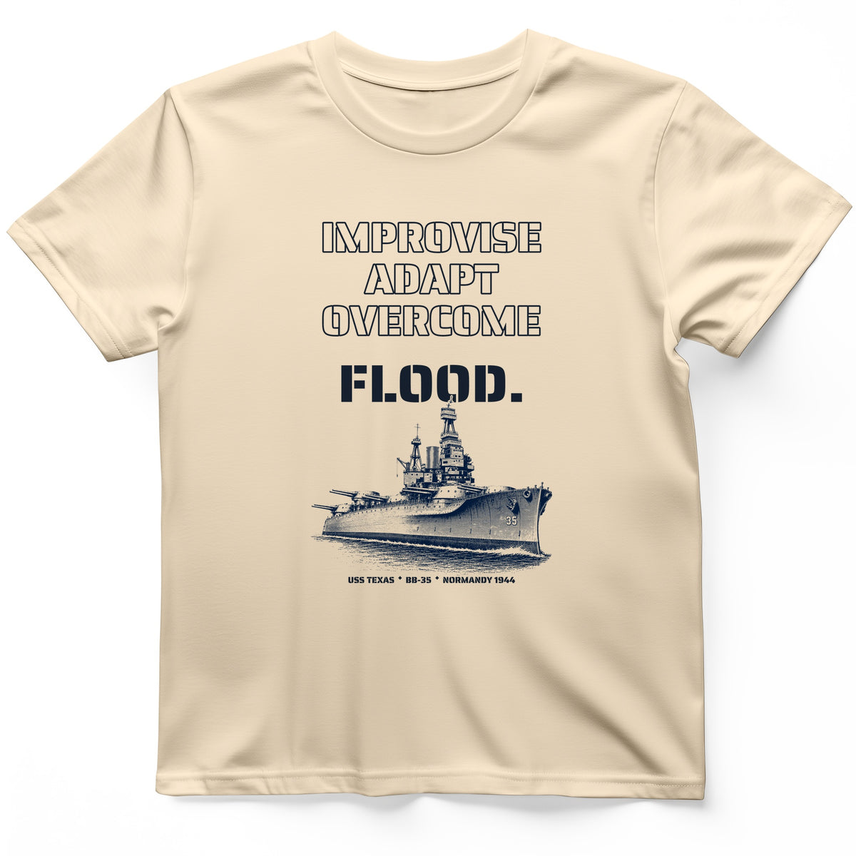 USS Texas - Improvise Adapt Overcome Flood T-Shirt