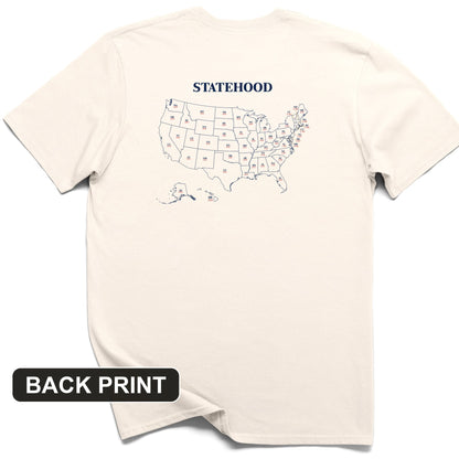 US Statehood Back Print T-Shirt