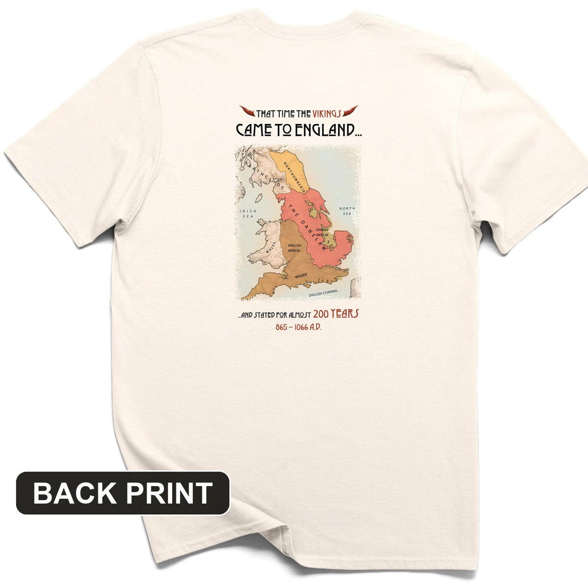 Vikings In England Back Print T-Shirt