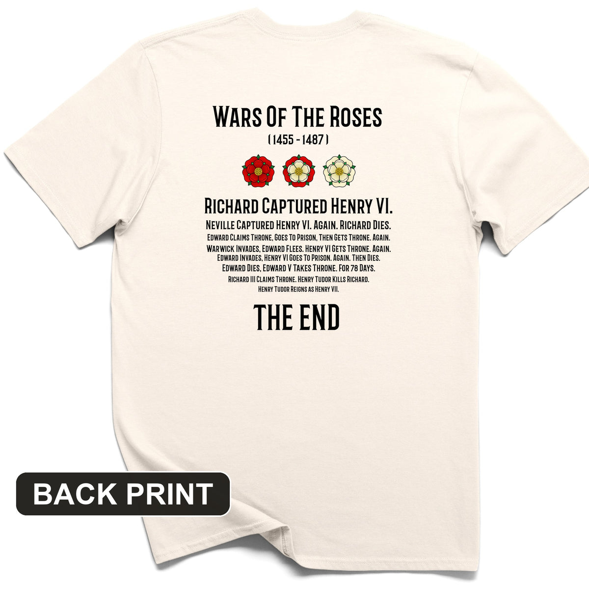 Wars Of The Roses Back Print T-Shirt