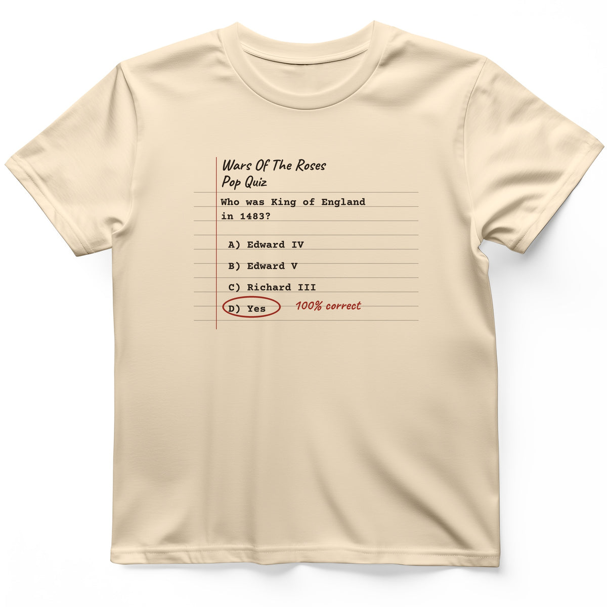 Wars Of The Roses Pop Quiz T-Shirt