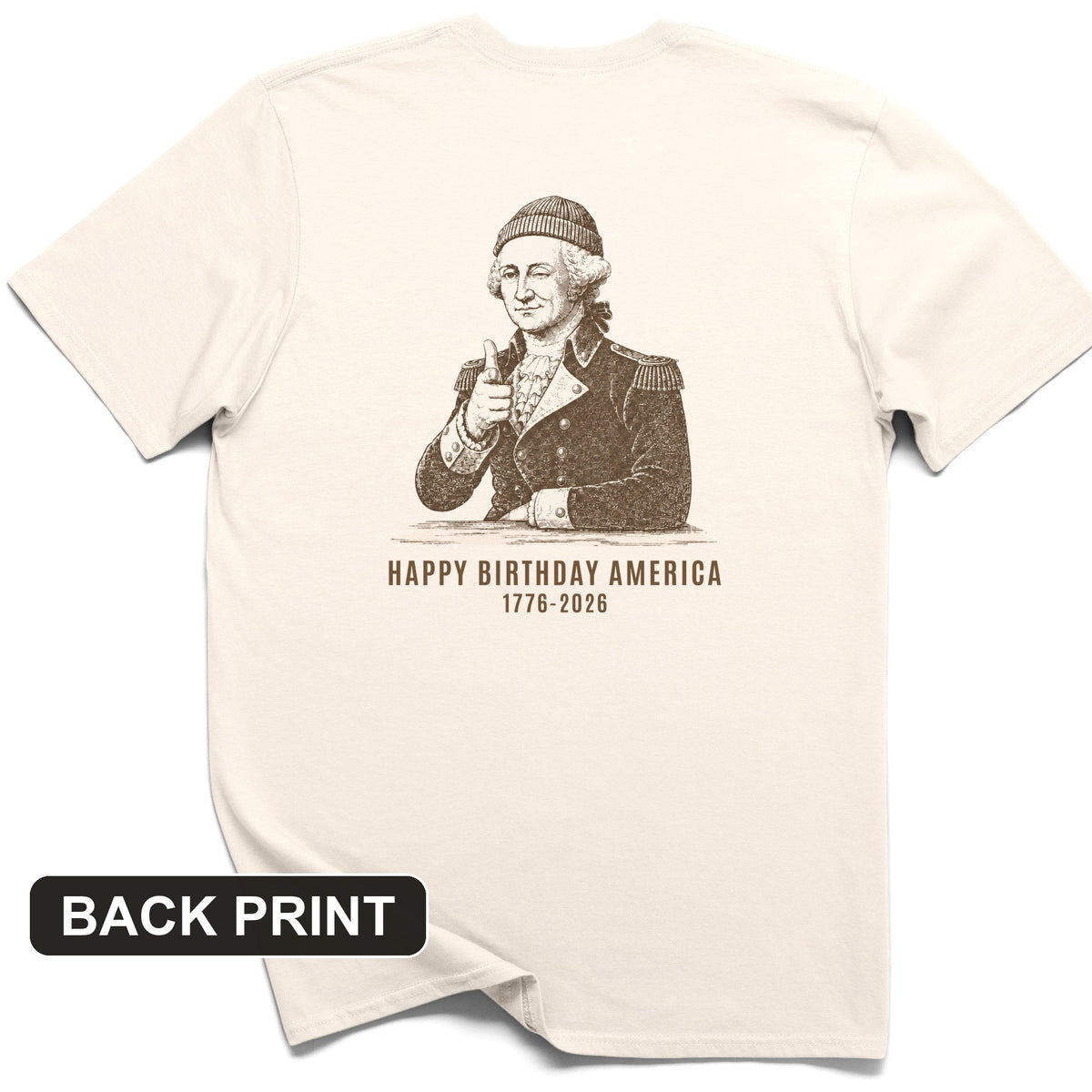 Washington Beanie Back Print T-Shirt