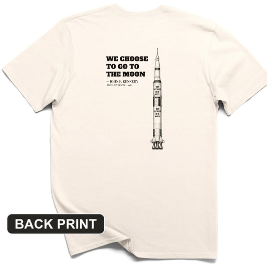 We Choose To Go To The Moon Back Print T-Shirt