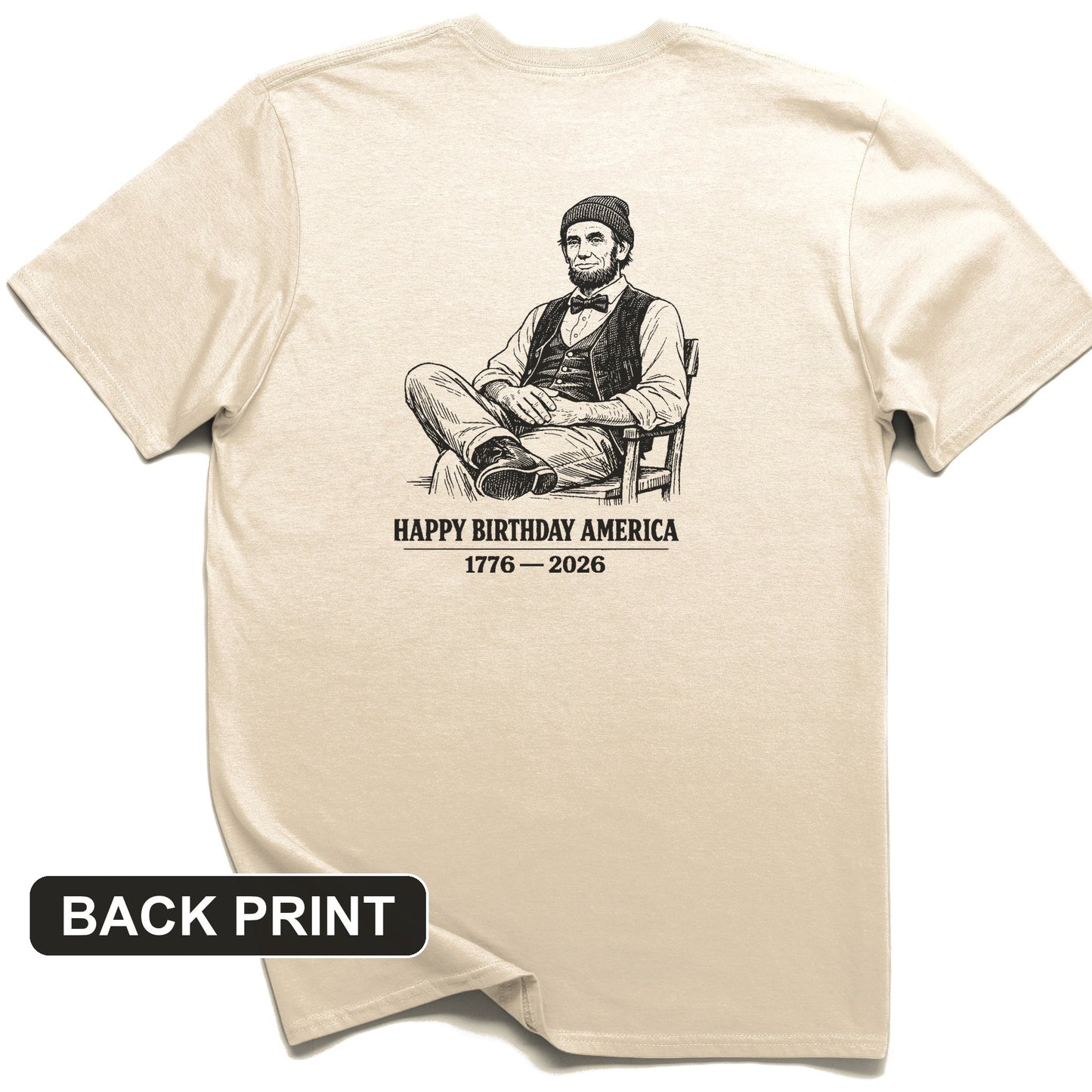 Abe Beanie Back Print T-Shirt