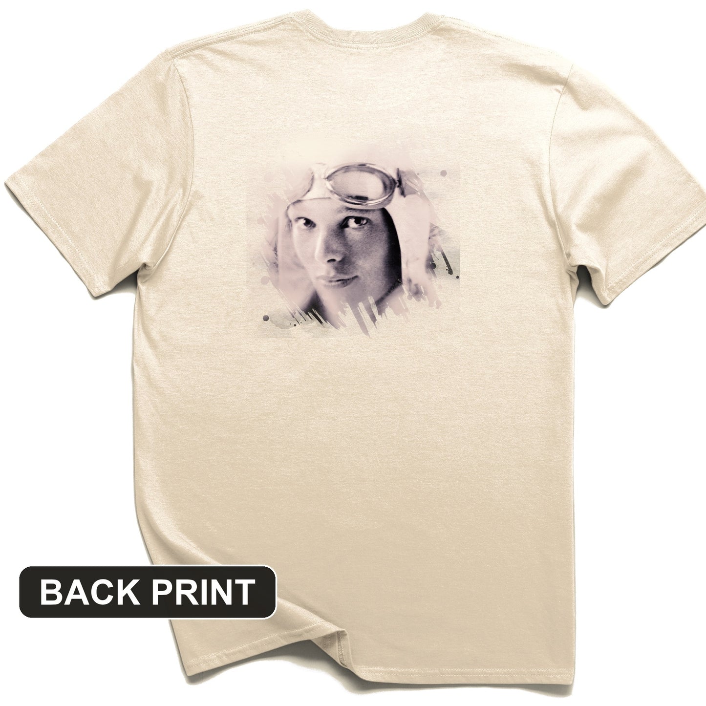 Amelia Earhart in Color Back Print T-Shirt