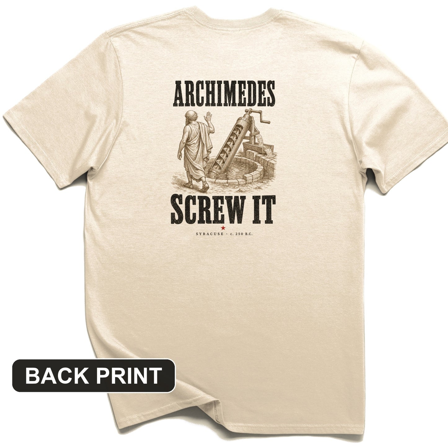 Archimedes Screw It Back Print T-Shirt