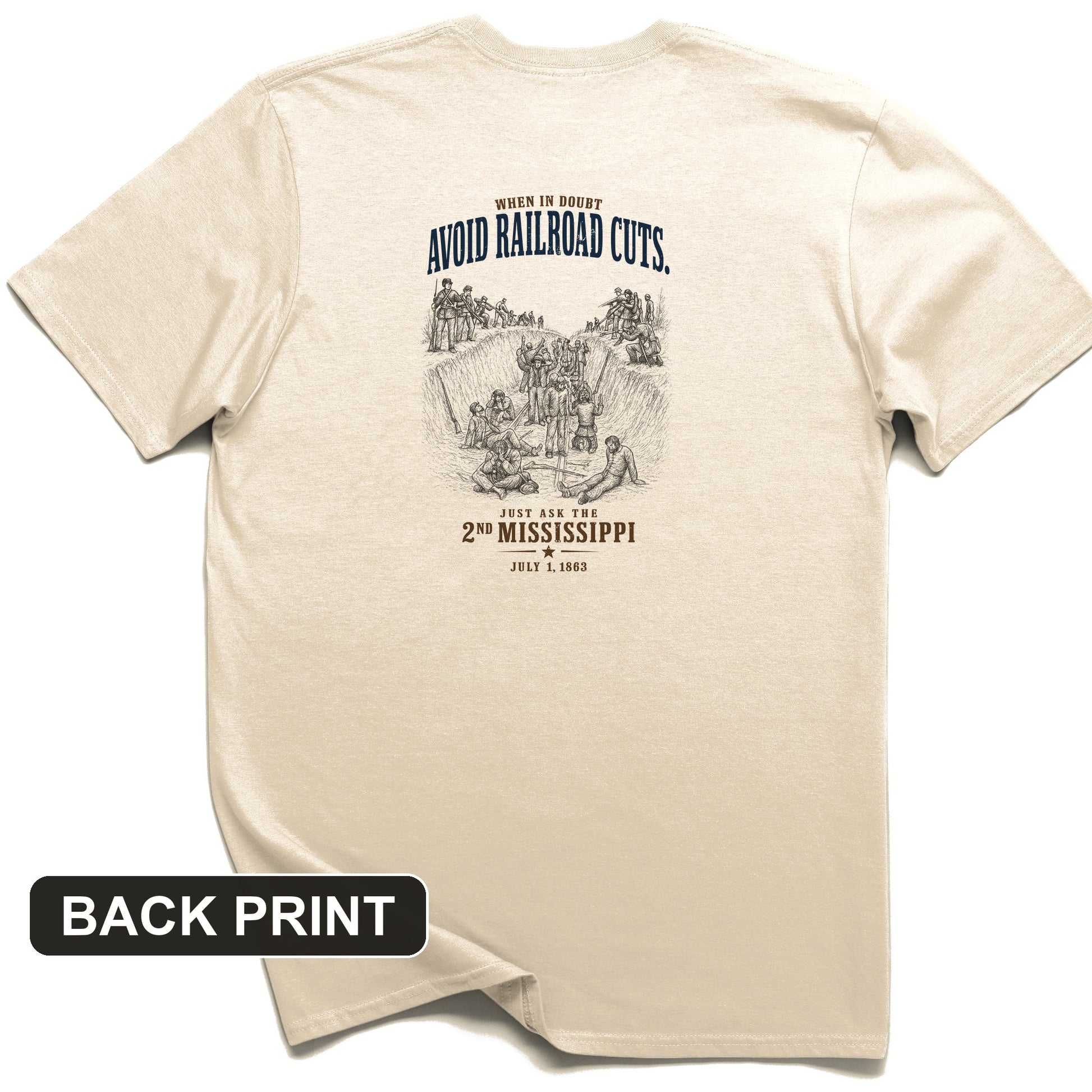 Avoid Railroad Cuts Back Print T-Shirt