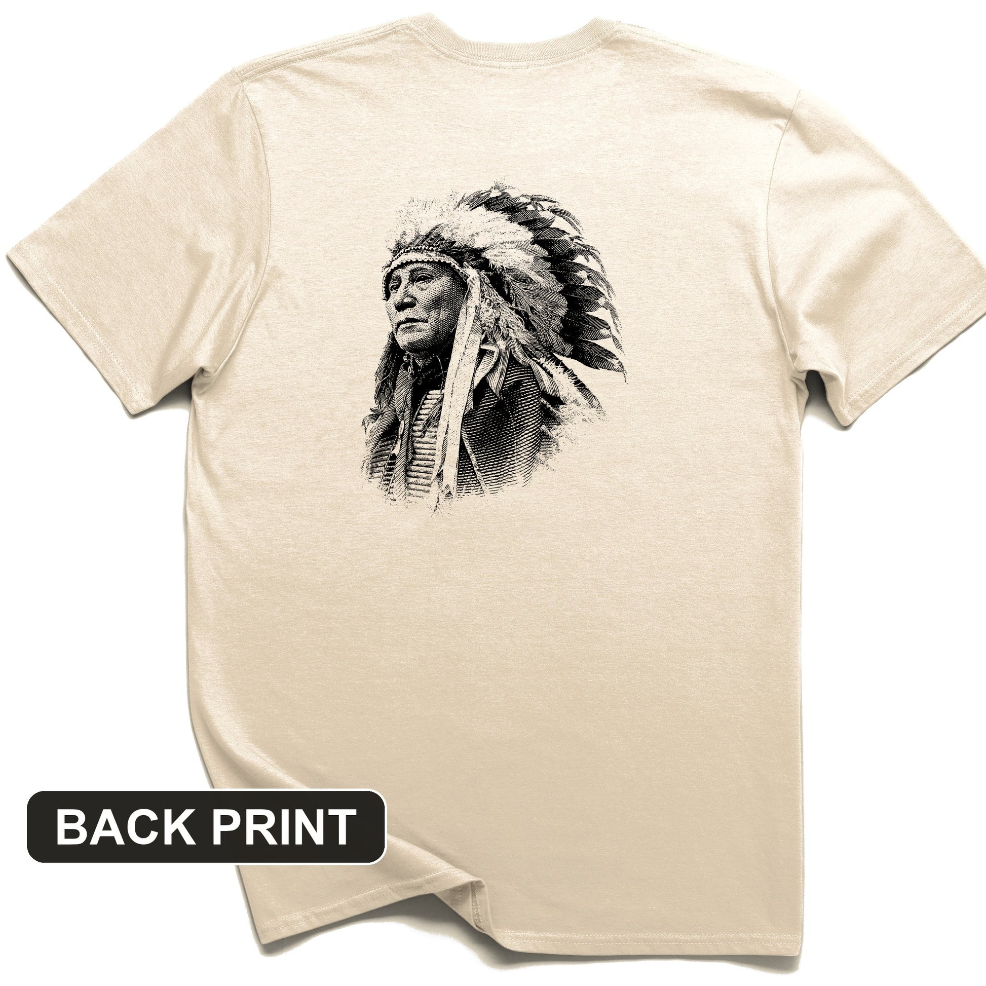 Chief Hollow Horn Bear Back Print T-Shirt