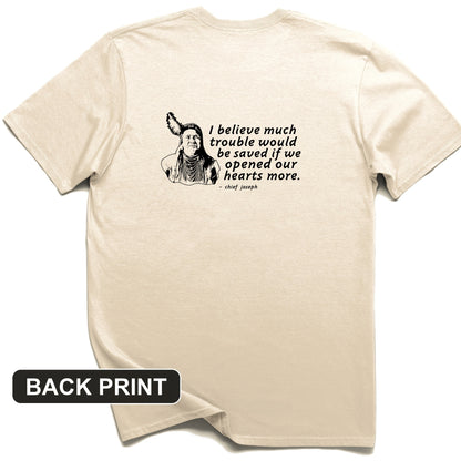 Chief Joseph Open Hearts Back Print T-Shirt