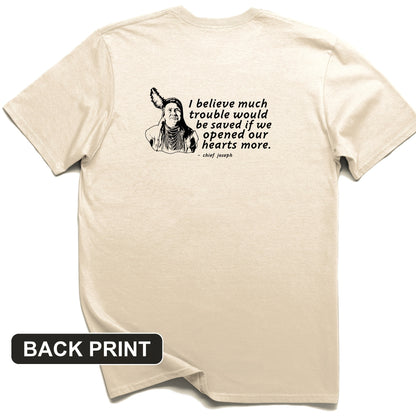 Chief Joseph Open Hearts Back Print T-Shirt