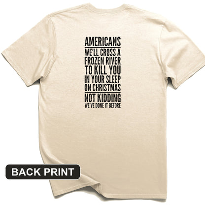 Cross A River On Xmas Back Print T-Shirt