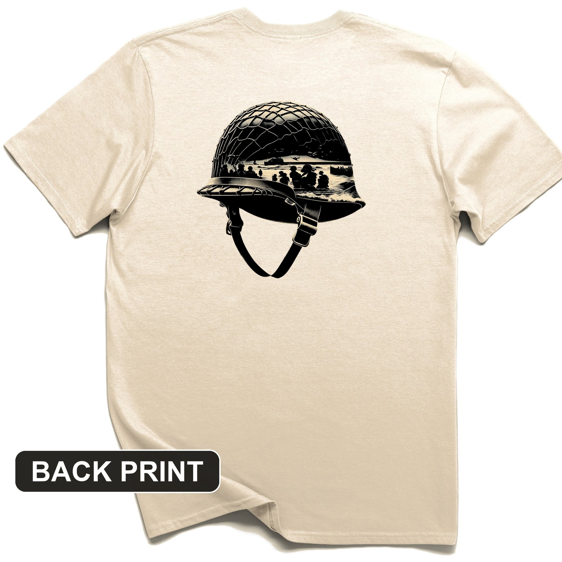 D-Day Helmet Back Print T-Shirt