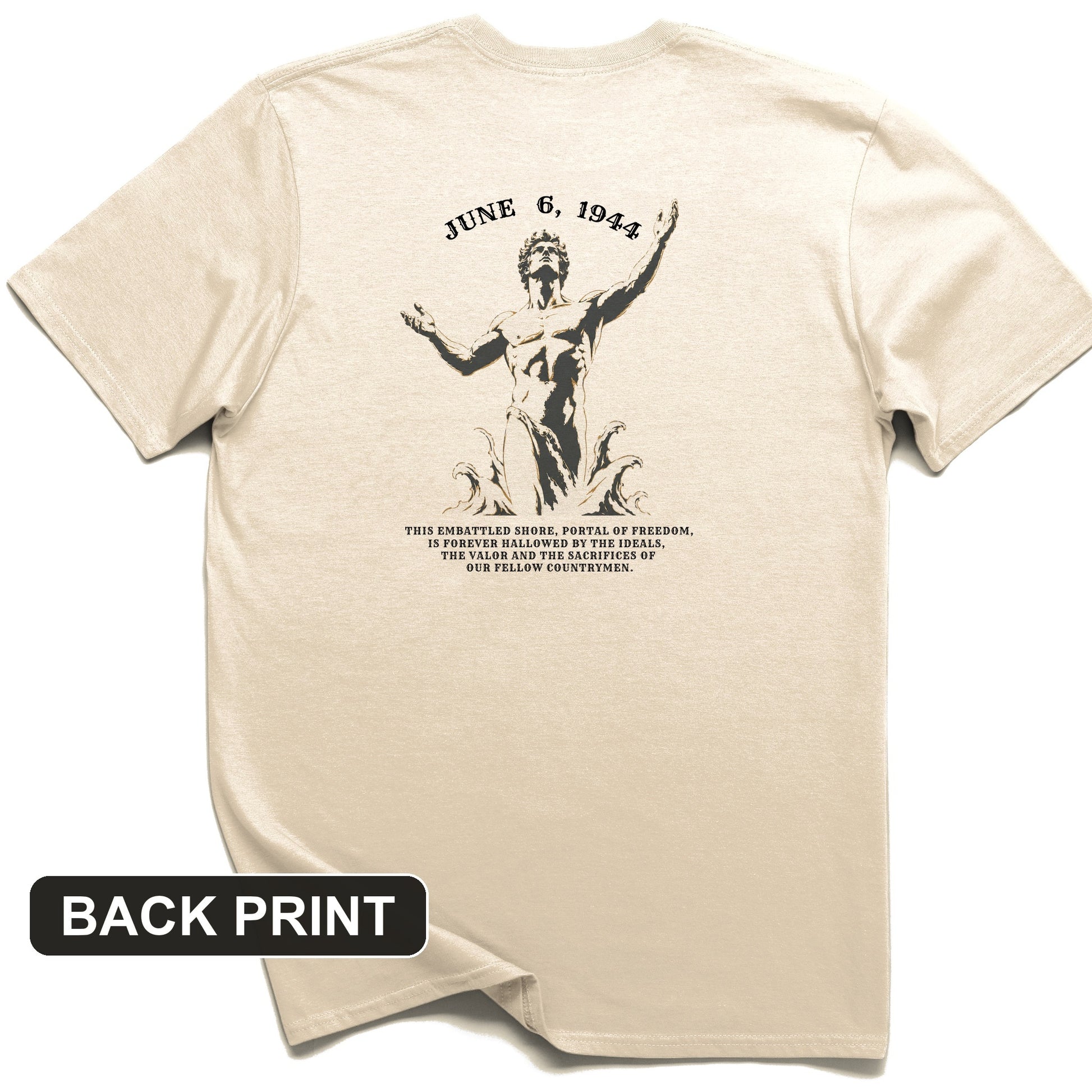 Dday Statue Back Print T-Shirt