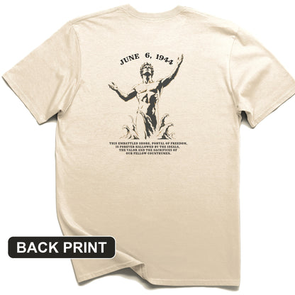 Dday Statue Back Print T-Shirt