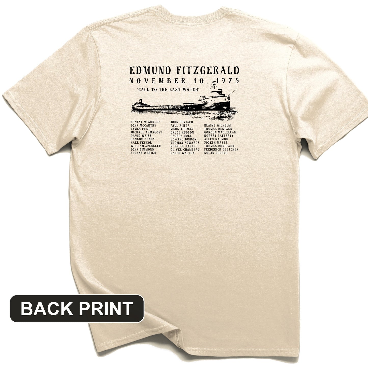 Edmund Fitzgerald Back Print T-Shirt