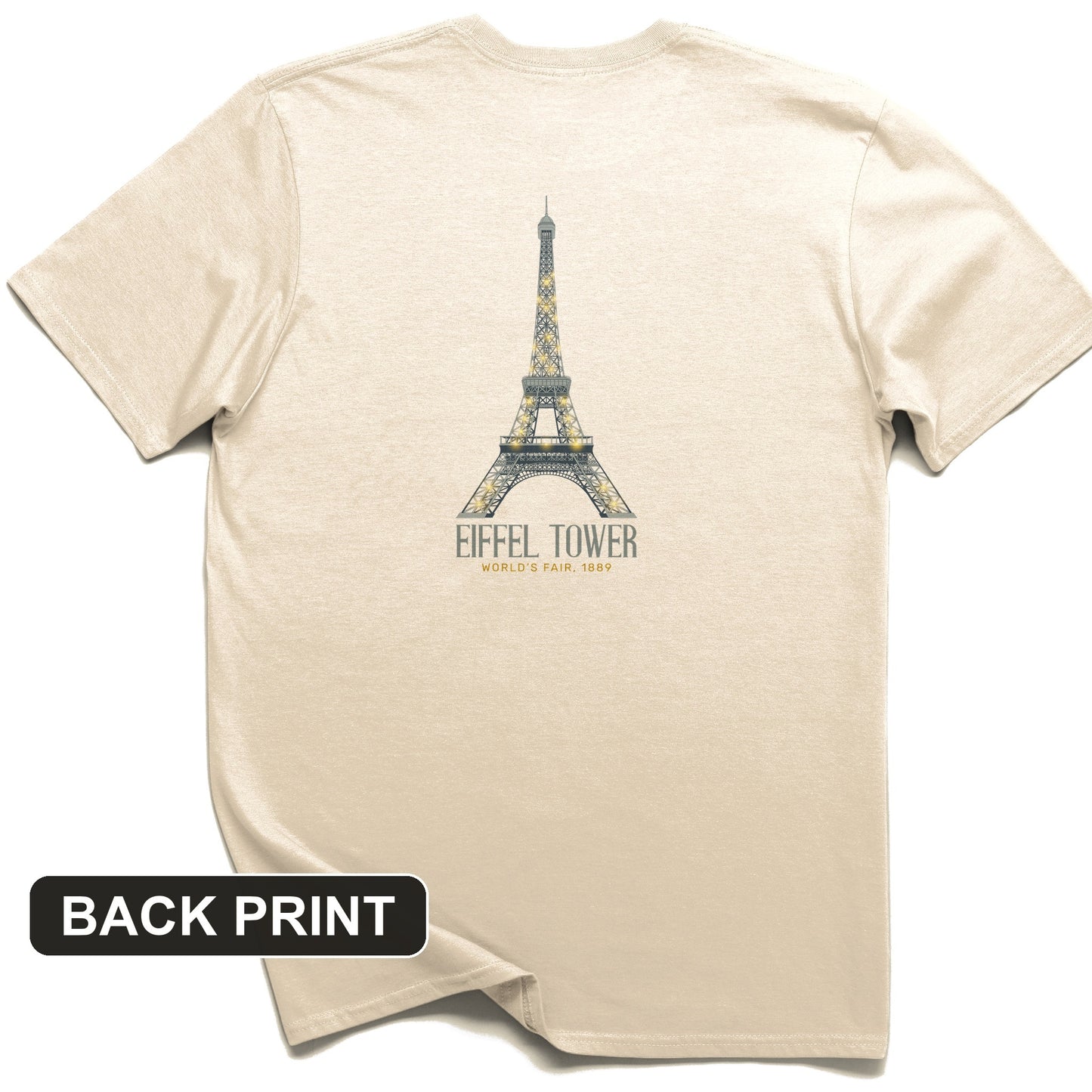 Eiffel Tower 1889 Back Print T-Shirt