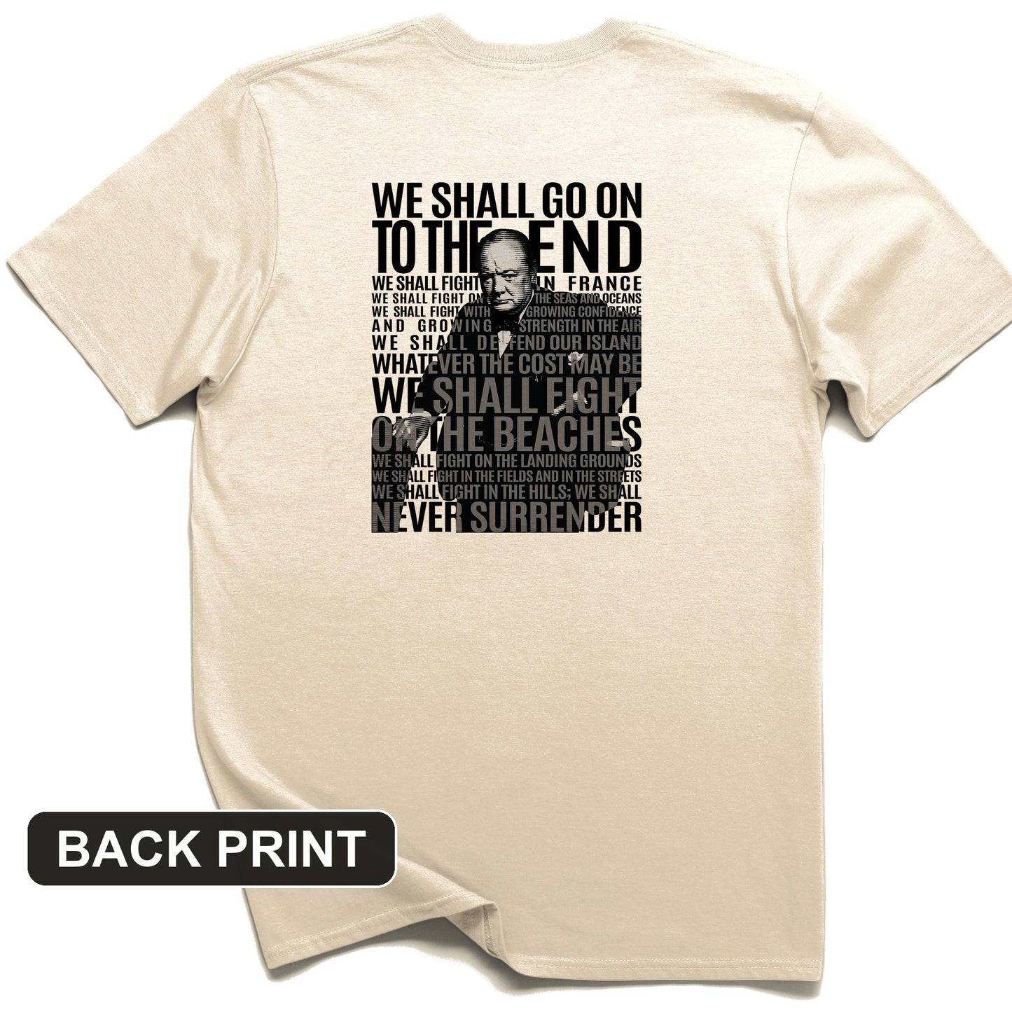 Fight On The Seas And Beaches Back Print T-Shirt