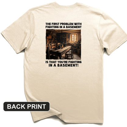 Fighting In A Basement Back Print T-Shirt