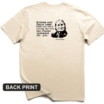 Geronimo Wisdom And Peace Back Print T-Shirt