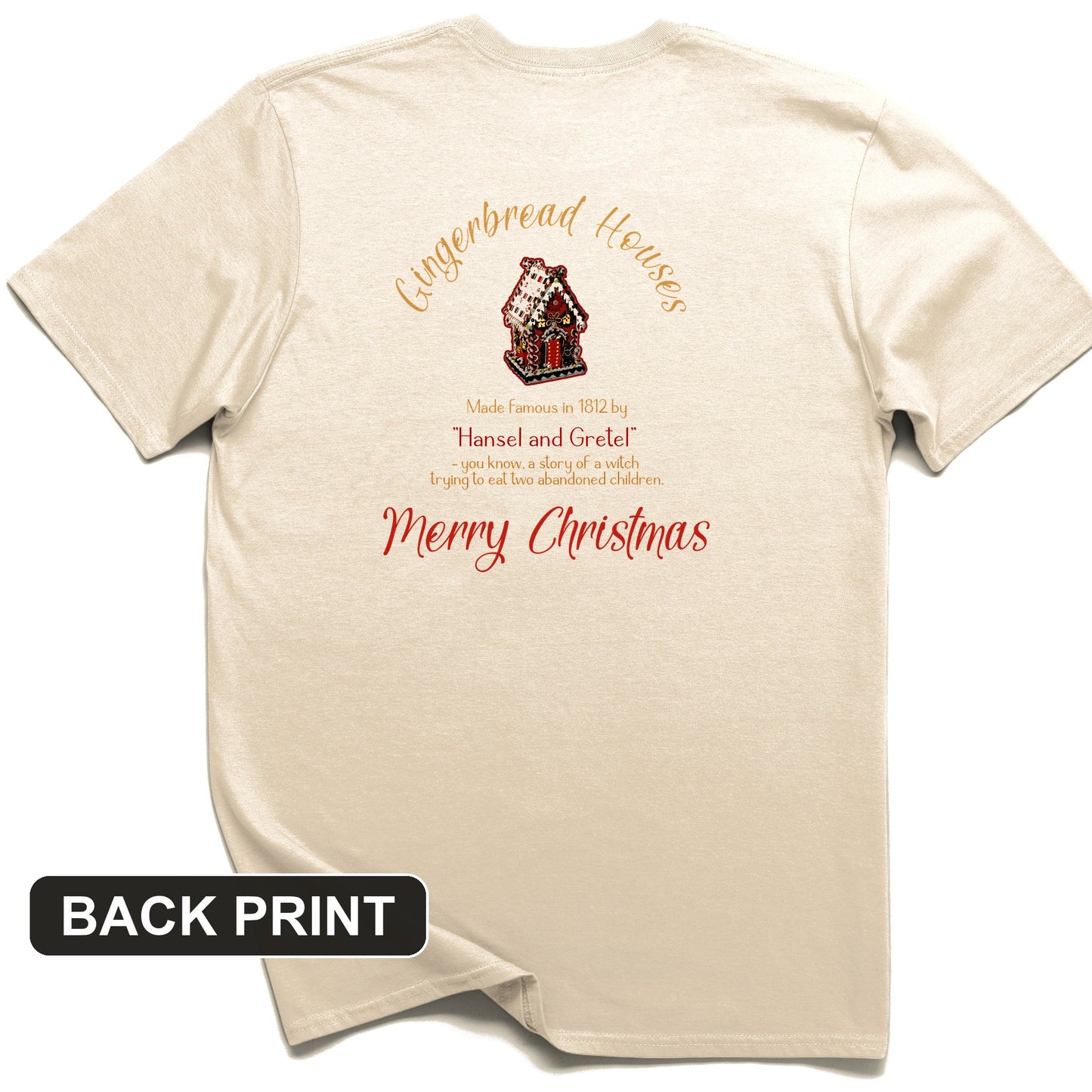Gingerbread House Back Print T-Shirt