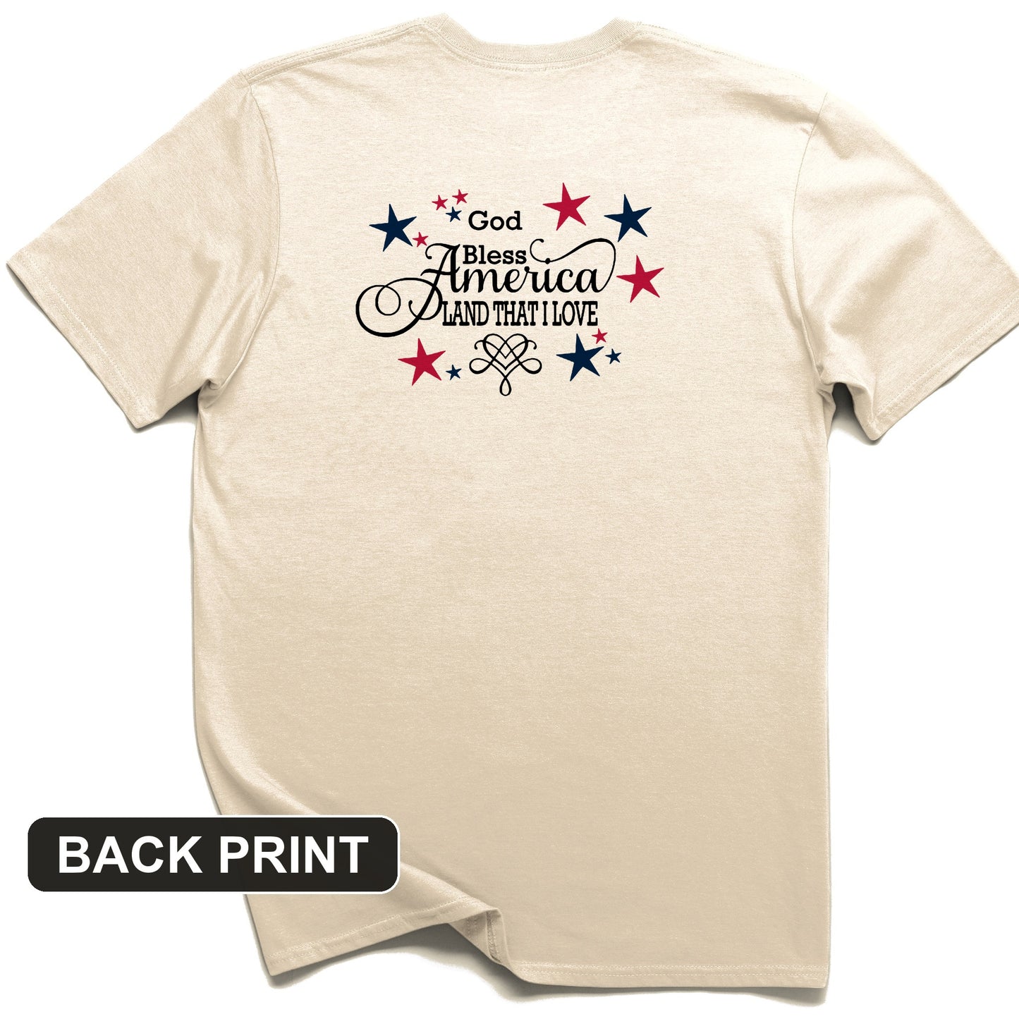 God Bless America Back Print T-Shirt