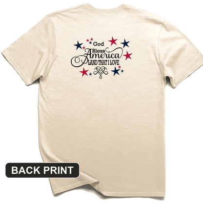God Bless America Back Print T-Shirt