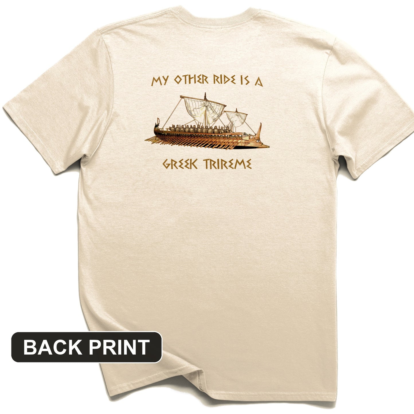 Greek Trireme Back Print T-Shirt